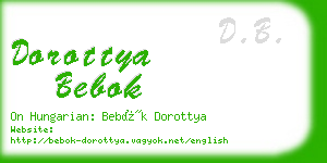 dorottya bebok business card